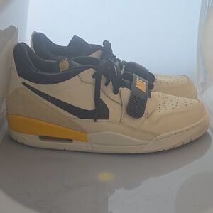 Jordan Beige and Black Sneakers with Yellow Highlights
